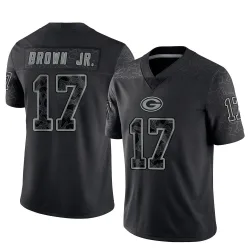 Green Bay Packers Men's Limited Black Reflective Jersey (17 Sam Brown Jr.)