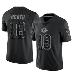 Green Bay Packers Men's Limited Black Reflective Jersey (18 Malik Heath)