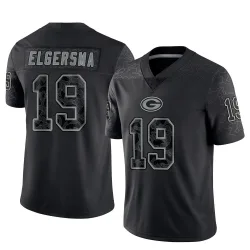 Green Bay Packers Men's Limited Black Reflective Jersey (19 Taylor Elgersma)