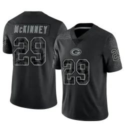 Green Bay Packers Men's Limited Black Reflective Jersey (29 Xavier McKinney)