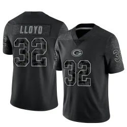 Green Bay Packers Men's Limited Black Reflective Jersey (32 MarShawn Lloyd)