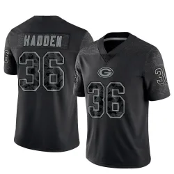 Green Bay Packers Men's Limited Black Reflective Jersey (36 Kamal Hadden)