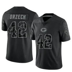 Green Bay Packers Men's Limited Black Reflective Jersey (42 Matt Orzech)