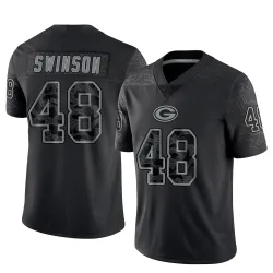Green Bay Packers Men's Limited Black Reflective Jersey (48 Messiah Swinson)