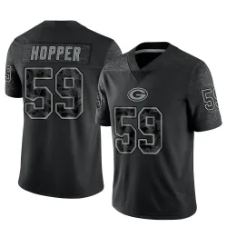Green Bay Packers Men's Limited Black Reflective Jersey (59 Ty'Ron Hopper)