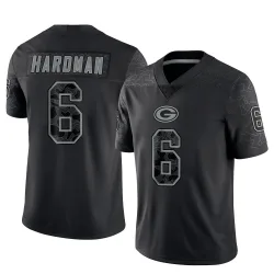 Green Bay Packers Men's Limited Black Reflective Jersey (6 Mecole Hardman)