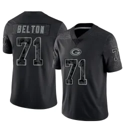 Green Bay Packers Men's Limited Black Reflective Jersey (71 Anthony Belton)