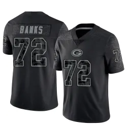 Green Bay Packers Men's Limited Black Reflective Jersey (72 Brant Banks)