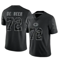 Green Bay Packers Men's Limited Black Reflective Jersey (72 Gerhard de Beer)