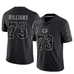 Green Bay Packers Men's Limited Black Reflective Jersey (73 John Williams)