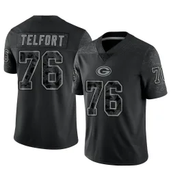 Green Bay Packers Men's Limited Black Reflective Jersey (76 Kadeem Telfort)