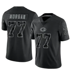 Green Bay Packers Men's Limited Black Reflective Jersey (77 Jordan Morgan)