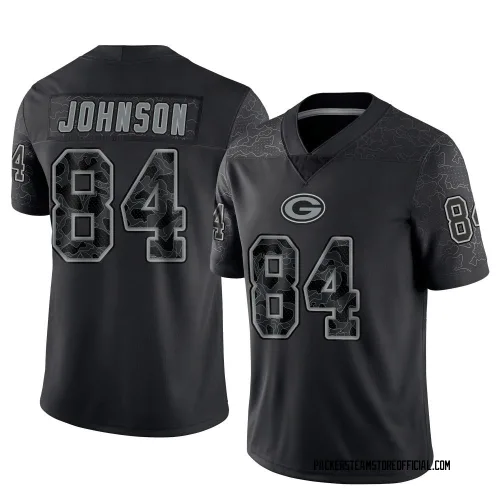 Green Bay Packers Men's Limited Black Reflective Jersey (84 Cornelius Johnson)