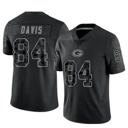 Green Bay Packers Men's Limited Black Reflective Jersey (84 Tyler Davis)