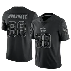 Green Bay Packers Men's Limited Black Reflective Jersey (88 Luke Musgrave)