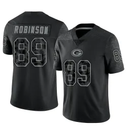 Green Bay Packers Men's Limited Black Reflective Jersey (89 Dave Robinson)