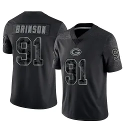 Green Bay Packers Men's Limited Black Reflective Jersey (91 Warren Brinson)