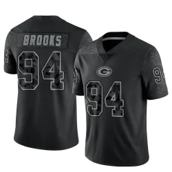 Green Bay Packers Men's Limited Black Reflective Jersey (94 Karl Brooks)