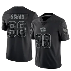 Green Bay Packers Men's Limited Black Reflective Jersey (98 Keonte Schad)