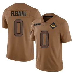 Green Bay Packers Men's Limited Brown 2023 Salute To Service Jersey (0 Julian Fleming)