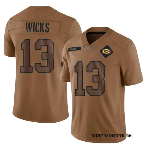 Green Bay Packers Men's Limited Brown 2023 Salute To Service Jersey (13 Dontayvion Wicks)