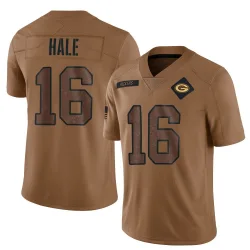 Green Bay Packers Men's Limited Brown 2023 Salute To Service Jersey (16 Alex Hale)