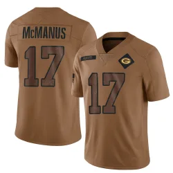Green Bay Packers Men's Limited Brown 2023 Salute To Service Jersey (17 Brandon McManus)
