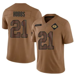 Green Bay Packers Men's Limited Brown 2023 Salute To Service Jersey (21 Nate Hobbs)