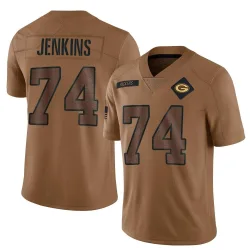 Green Bay Packers Men's Limited Brown 2023 Salute To Service Jersey (74 Elgton Jenkins)