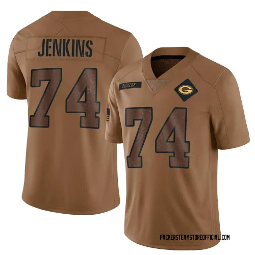 Green Bay Packers Men's Limited Brown 2023 Salute To Service Jersey (74 Elgton Jenkins)