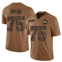 Green Bay Packers Men's Limited Brown 2023 Salute To Service Jersey (75 Sean Rhyan)