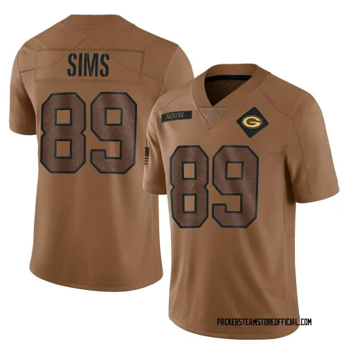 Green Bay Packers Men's Limited Brown 2023 Salute To Service Jersey (89 Ben Sims)