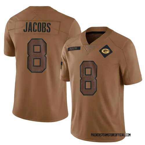 Green Bay Packers Men's Limited Brown 2023 Salute To Service Jersey (8 Josh Jacobs)