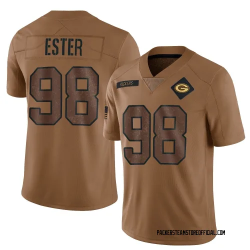 Green Bay Packers Men's Limited Brown 2023 Salute To Service Jersey (98 James Ester)
