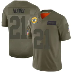 Green Bay Packers Men's Limited Camo 2019 Salute to Service Jersey (21 Nate Hobbs)