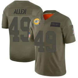 Green Bay Packers Men's Limited Camo 2019 Salute to Service Jersey (49 Austin Allen)