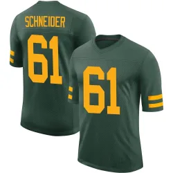 Green Bay Packers Men's Limited Green Alternate Vapor Jersey (61 Cole Schneider)