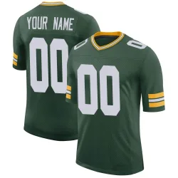 Green Bay Packers Men's Limited Green Classic Jersey (00 Custom)
