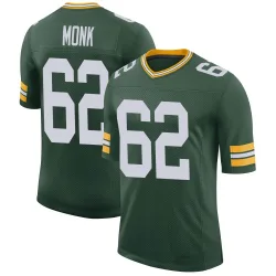 Green Bay Packers Men's Limited Green Classic Jersey (62 Jacob Monk)