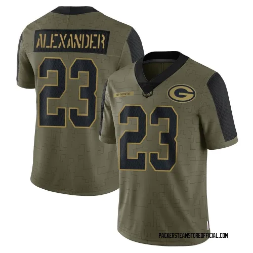 Green Bay Packers Men's Limited Olive 2021 Salute To Service Jersey (23 Jaire Alexander)