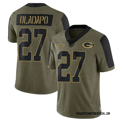 Green Bay Packers Men's Limited Olive 2021 Salute To Service Jersey (27 Kitan Oladapo)