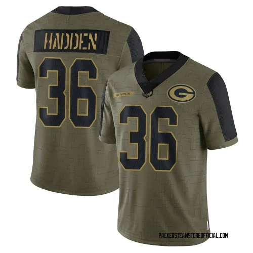 Green Bay Packers Men's Limited Olive 2021 Salute To Service Jersey (36 Kamal Hadden)