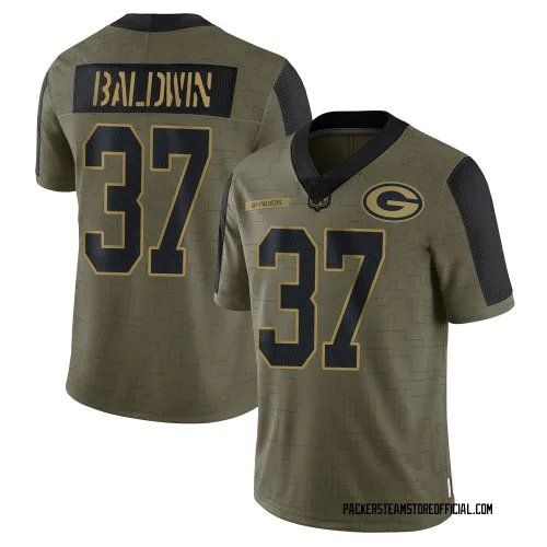 Green Bay Packers Men's Limited Olive 2021 Salute To Service Jersey (37 Johnathan Baldwin)