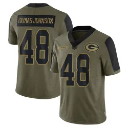 Green Bay Packers Men's Limited Olive 2021 Salute To Service Jersey (48 Jamon Dumas-Johnson)