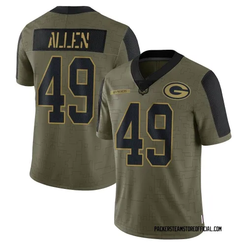 Green Bay Packers Men's Limited Olive 2021 Salute To Service Jersey (49 Austin Allen)
