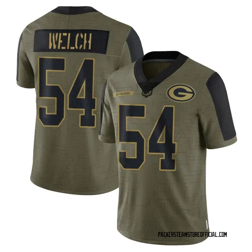 Green Bay Packers Men's Limited Olive 2021 Salute To Service Jersey (54 Kristian Welch)