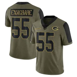 Green Bay Packers Men's Limited Olive 2021 Salute To Service Jersey (55 Kingsley Enagbare)