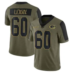 Green Bay Packers Men's Limited Olive 2021 Salute To Service Jersey (60 Jason Lewan)