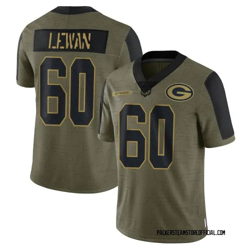 Green Bay Packers Men's Limited Olive 2021 Salute To Service Jersey (60 Jason Lewan)