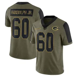 Green Bay Packers Men's Limited Olive 2021 Salute To Service Jersey (60 Keith Randolph Jr.)